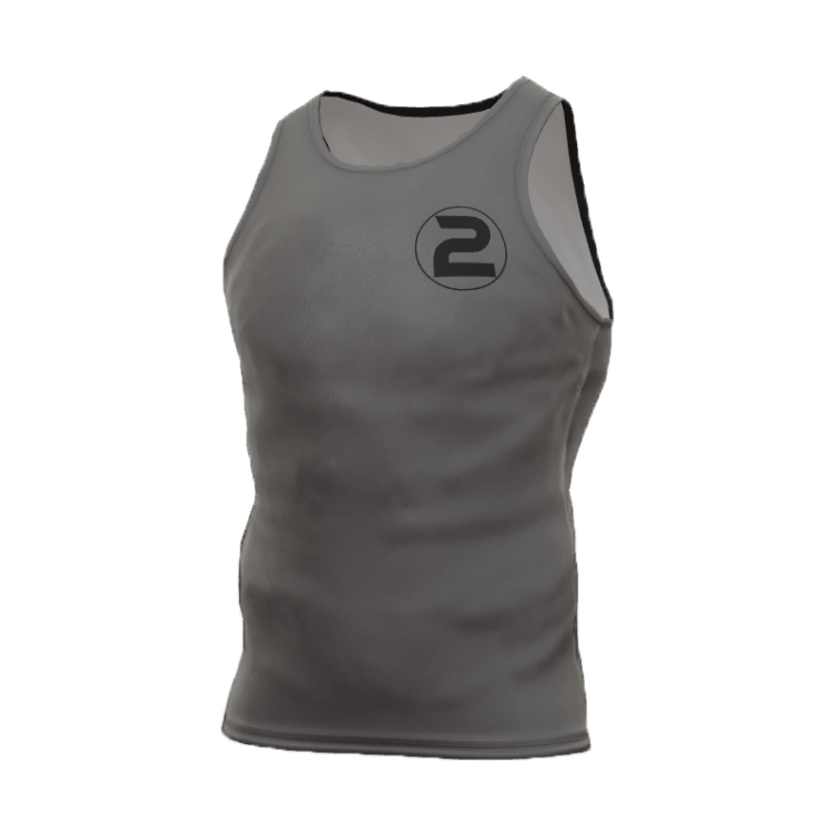 Stone Wash Muscle Tee Grey 3D Front
