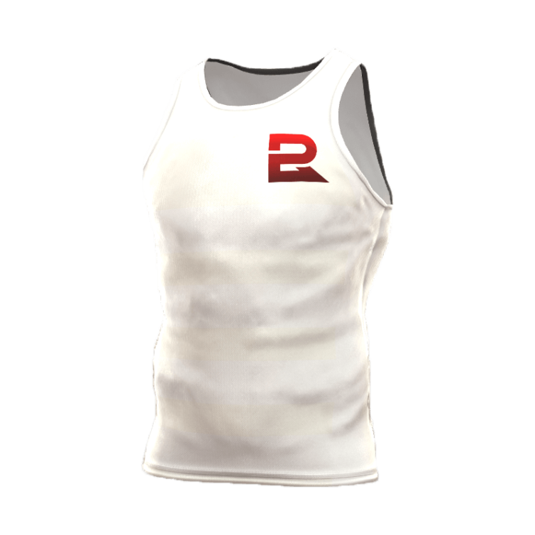 White Muscle Tee 2 3D Front