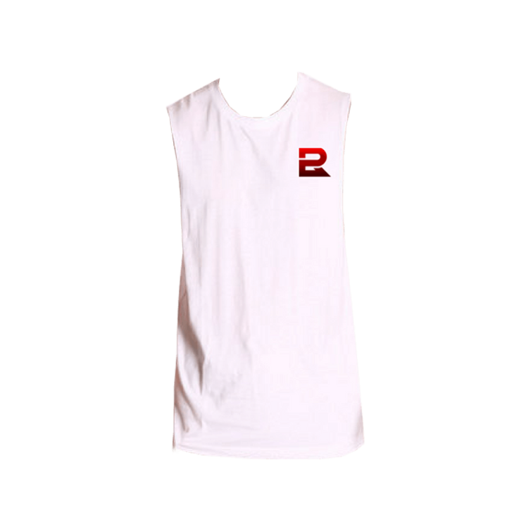 White Muscle Tee 2 Front
