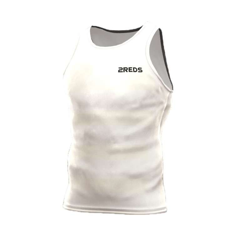 White Muscle Tee 3 3D Front