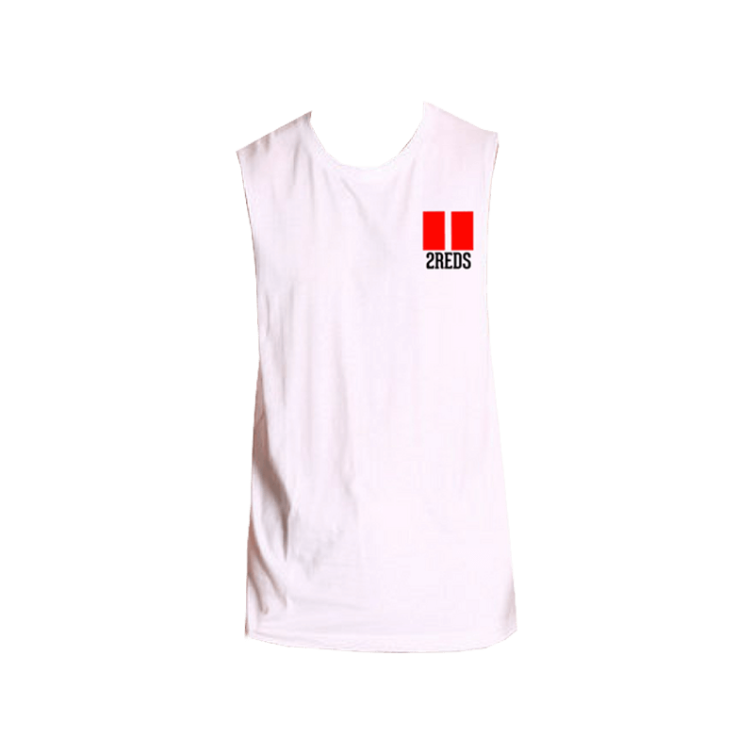 White Muscle Tee 4 Front