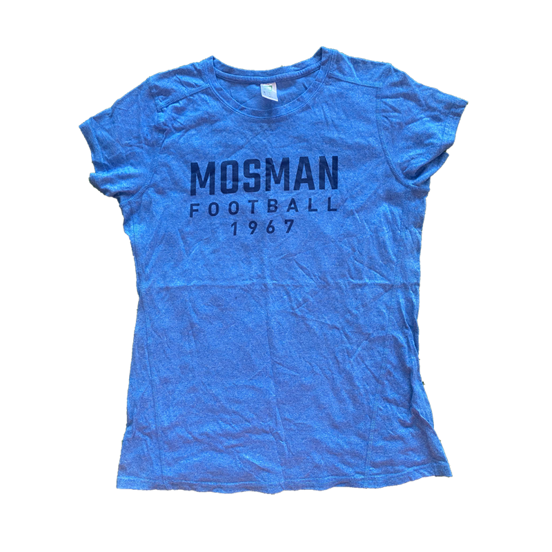 Mosman FC Blue Printed Tee Front