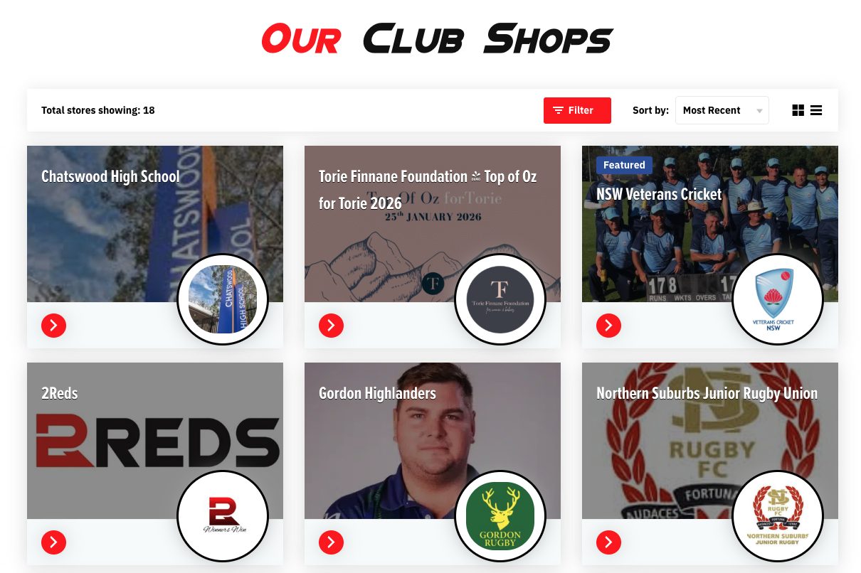 Online Club Store Dashboard Mockup